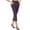 Dark blue, variant on Uqiangy Women's Straight Leg Comfort Capri w/Tummy Control and Secret Pocket Capri Pants for Women Casual Summer Dressy Pull On Stretch High Waisted Crop Work Leggings with Pockets Wine S