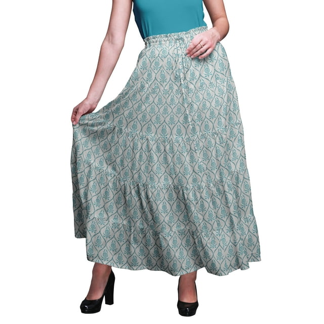 Bimba SkirtsForWomen Long Length Cotton Printed Maxi Boho Summer Skirt
