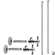 Westbrass D103KBNX-26 .5 in. IPS x .38 in. Bullnose Riser Faucet Kit with Cross Handle - Polished Chrome