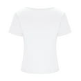 thumbnail image 4 of Womens Tops, Womens Square Neck Basic T Shirts Slim Fit Short Sleeve Crop Shirts Fashion Casual Soft Cute Fitted Stretchy Tee Tops White M, 4 of 5