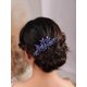 thumbnail image 1 of Peineta para El Cabello, Tocado de Novia con Cristales Azules Y Diamantes de Imitación para Mujer, Accesorio para El Cabello de Boda Plateado Y Dorado, Diadema de Novia para Dama de Honor, 1 of 4
