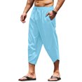 thumbnail image 2 of JTieacloth Mens Cargo Pants Mens Fashion And Leisure Fashion Join Together Casual Simple Personality Lace Up Pocket Pants Casual Pants Trousers Blue, 2 of 4