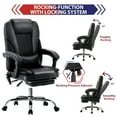 thumbnail image 4 of JONPONY Big and Tall Office Chair 500LBS Executive Office Chair Massage and Footrest Ergonomic Computer Desk Chair Reclining High Back Leather Office Chair Lumbar Back Support Swivel Rolling,Black, 4 of 13