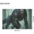 thumbnail image 3 of SKYSONIC Toiletry Mat Werewolf Crouching Print, Fluffy Plush Absorbent Bath Rugs Carpet with Non Slip Bottom for Bathroom Floor Toilet Tub and Shower, 3 of 7