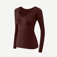 thumbnail image 5 of purcolt Womens Fleece Lined Thermal Shirts Long Sleeve V-Neck Seamless Base Layer Tops Casual Soft Comfort Warm Winter Cold Weather Undershirts, 5 of 6