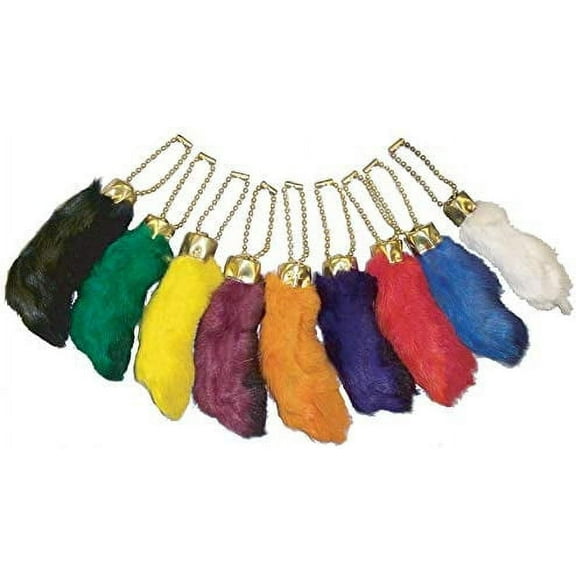 CP Rabbits Foot Keychain Novelty Toy Keyring, Multicolor