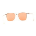 thumbnail image 4 of SA106 Womens 90s Metal Rim Large Rectangle Geeky Sunglasses Gold Rose Red, 4 of 4