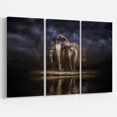 thumbnail image 2 of Designart - Éléphants Arrosant dans la Rivière - Art Mural sur Toile, 2 of 3