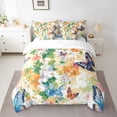 thumbnail image 2 of Homewish Garden Floral Flower Twin Bedding Sets 7-Piece, Kawaii Butterfly Bedding Comforter Set, Oil Printing Artwork Reversible Sheet Sets, Luxury Bedroom Decor, 2 of 7
