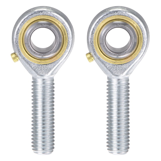 Unique Bargains Lot de 2 Roulements d'Extrémité de Tige Sphérique POS10, Alésage de 10 mm, Roulement d'Articulation Auto-Lubrifié, Filetage Mâle Main Droite M10x1.5