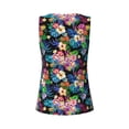 thumbnail image 5 of Xecao Colorful Flowers print women's scoop neck, loose-fit workout tank tops for the gym., 5 of 9