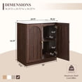 thumbnail image 3 of SinCiDo 30 Inch Bathroom Vanity with Sink, Arched Bathroom Vanity Cabinet with Ceramic Basin, Modern Fluted Bathroom Vanity w/Adjustable Shelf, 3 of 7