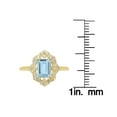 thumbnail image 3 of 10k White or Yellow Gold Vintage Style Genuine Emerald-Cut Aquamarine and Diamond Ring, 3 of 5