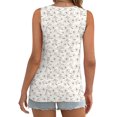 thumbnail image 2 of Sexy Dance T-Shirts pour Femmes à Col Rond Débardeurs Imprimé Floral Haut d'Été Confortable Tee Sans Manches Blouse Blanc m, 2 of 4