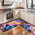 thumbnail image 3 of Kitchen Rugs Sets Of 2,Purple Yellow Blue Butterfly Pattern Anti Fatigue Kitchen Mat Rugs Non Slip Washable,Decorative Kitchen Floor Mats for Kitchen,Sink,Laundry,17"x47"+17"x47", 3 of 5