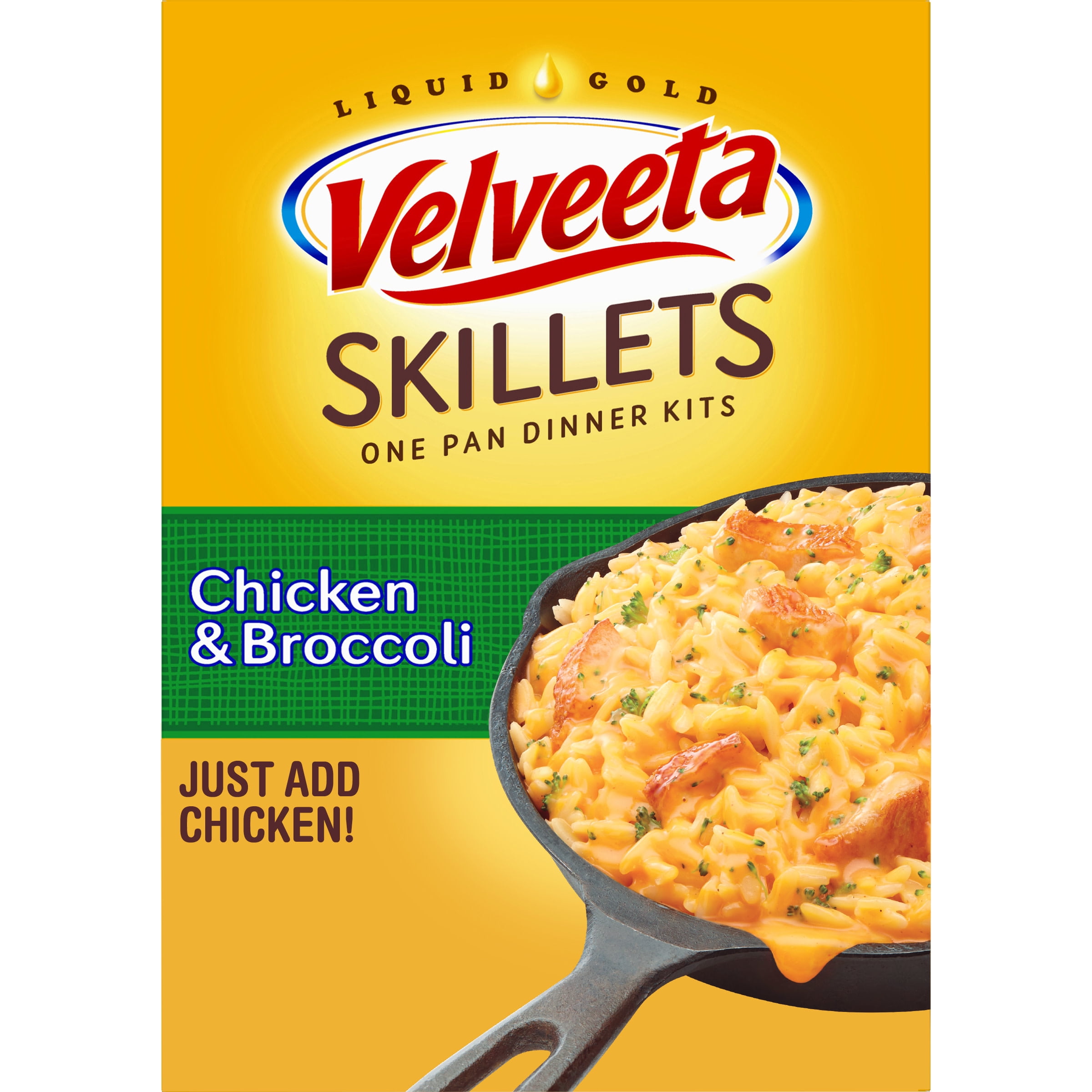 Velveeta Skillets Chicken Pasta Dinner Kit with Broccoli & Orzo, 13.6 oz Box