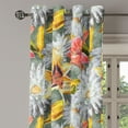 thumbnail image 3 of Ambesonne Floral Grommet Curtain, Lily Gerbera on Reseda Back, 50"x60", Salmon Mustard, 3 of 5