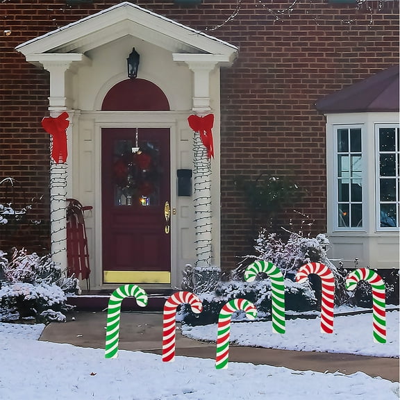Candy Cane Sidewalk Signs, Party Decor, Christmas, 6 Pieces