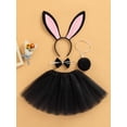 thumbnail image 2 of DcoolMoogl 4Pcs Bunny Cosplay Costume Toddler Girl Clothes Set Easter Costume Bunny Hair Band + Bow Tie + Tail + Tulle Skirt, 2 of 6