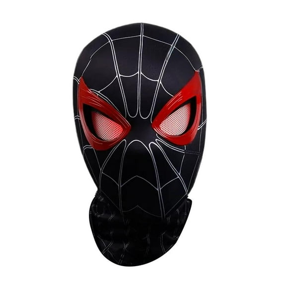Miles-Touch Light Model-USB Charging [E-commerce Package] Spider-Man Headgear Electric Blinking Glowing Mask Miles Halloween Boy Headgear Gift Toy