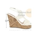 thumbnail image 5 of BLISSFUL STEP Lace Ankle Strap Platform Wedges Heel Sandals for Women White 7, 5 of 7