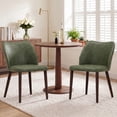 thumbnail image 5 of AFO PU Modern Dining Chairs with Wooden Legs, Upholstered Kitchen Side Chairs for Dining Room, Restaurant and Café, Set of 6, Green, 5 of 11