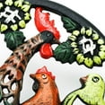 thumbnail image 3 of Dessous de Verre Familial en Fonte Robuste - Coq Peint à la Main - Cadeau Rétro Rustique 21cmd, 3 of 5