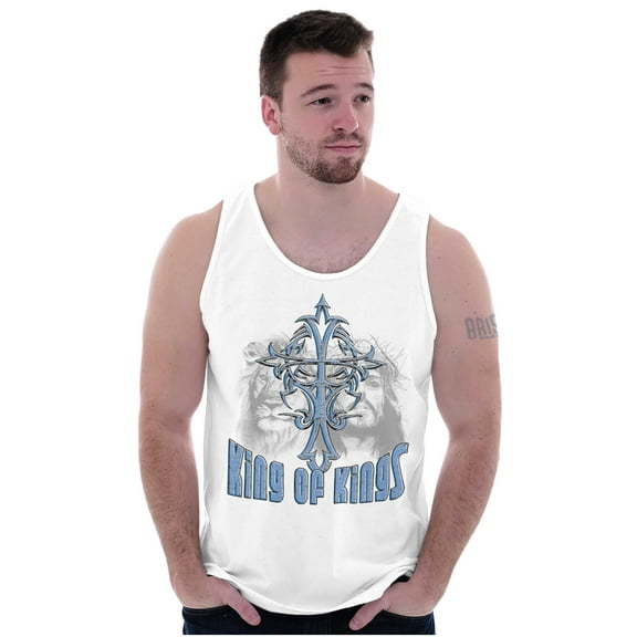 King of Kings Jesus Lion Christian Tank Top Sleeveless Tee Men Brisco Brands S