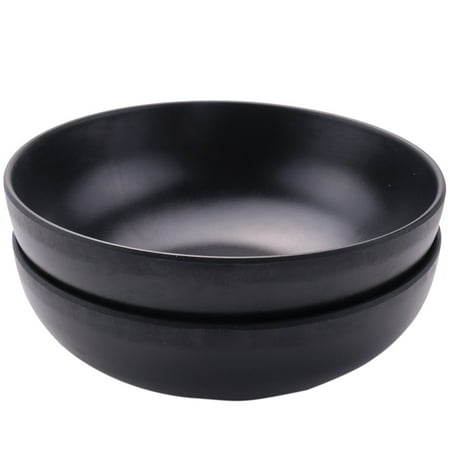 

2Pcs Japanese Style Ramen Bowls Stylish Food Container Black Noodle Bowls Black Imitation Porcelain Japanese Ramen Bowl