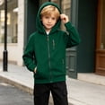 thumbnail image 4 of LIaqionyy Boys Cargo Hoodie Jackets Full Zip Long Sleeve Sweatshirt Activewear Fall Winter Outwear with Pockets, 4 of 8