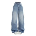 thumbnail image 5 of Ruyang Baggy Jeans for Girls Wide Leg Cargo Pants Y2K Elastic High Waist Denim Pants Teens Loose Back to School Clothes, 5 of 9