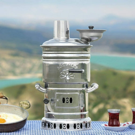 Tubibu Samovar Free Energy Water Heater 4L /150 Oz Semaver Samavar Boat Camping Hiking Hunting Yachting Tea Kettle (4 LT)