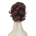thumbnail image 4 of Short Ponytail Hair Piece Extension Wavy Claw Clip In/on Hairpiece, Burgundy, 4 of 6
