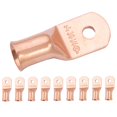 thumbnail image 1 of SELTERM 10 piezas 3/0 AWG – Perno de 1/4 pulgadas – Terminales de batería de alta resistencia, terminales de anillo, extremos de cable de batería, terminales de calibre 000, ojales de cobre desnudo UL, 1 of 5
