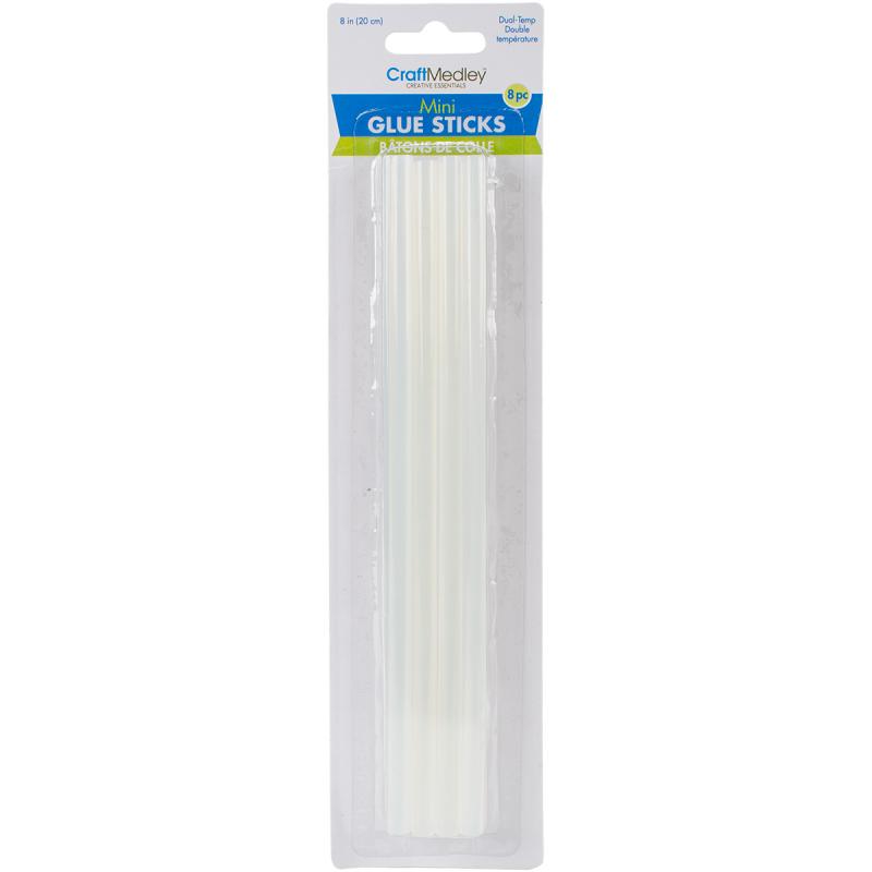 Craft Medley Dual Temp Mini Glue Sticks .27" x 8" 8/Pkg Walmart