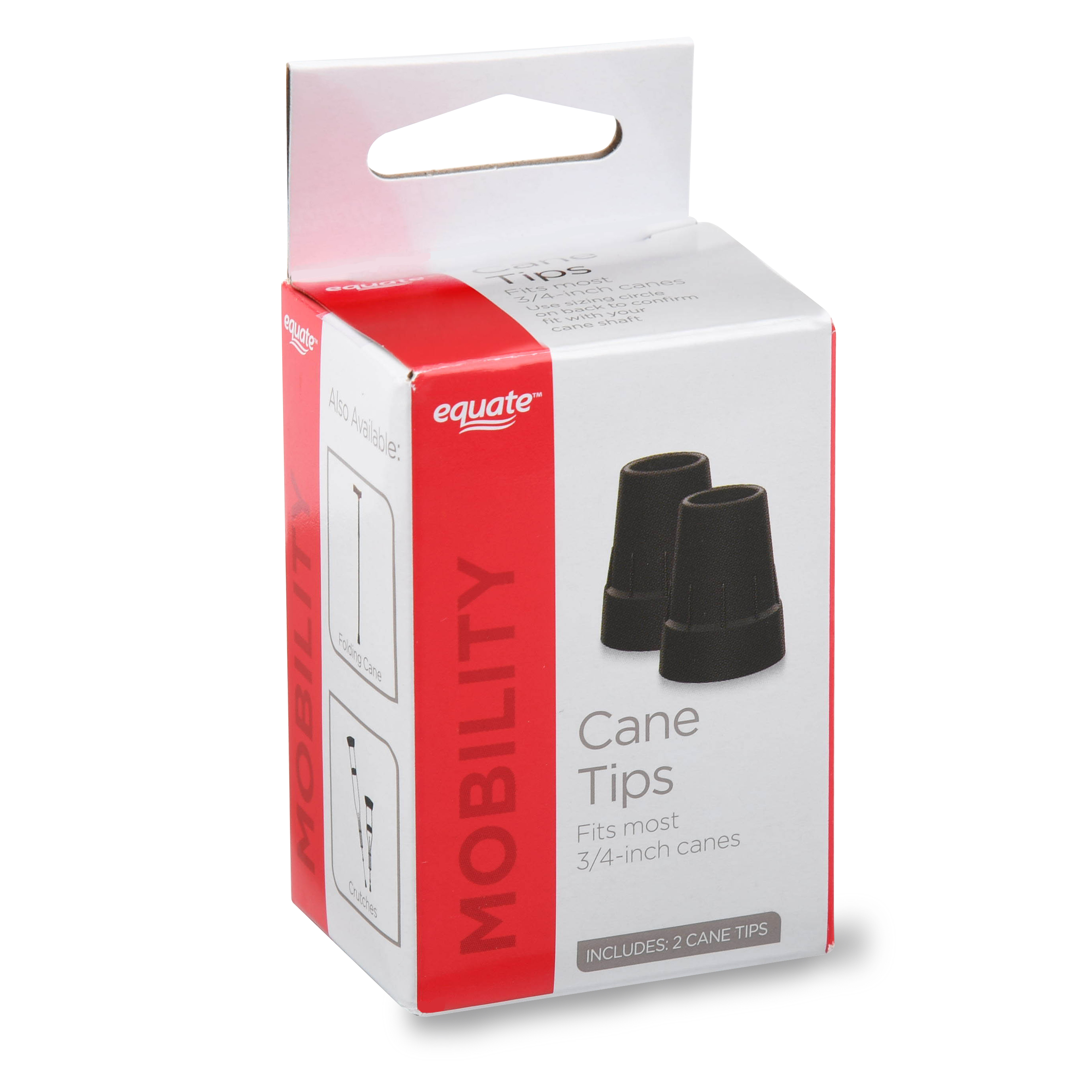Equate Cane Tips 3/4", 2 Ct