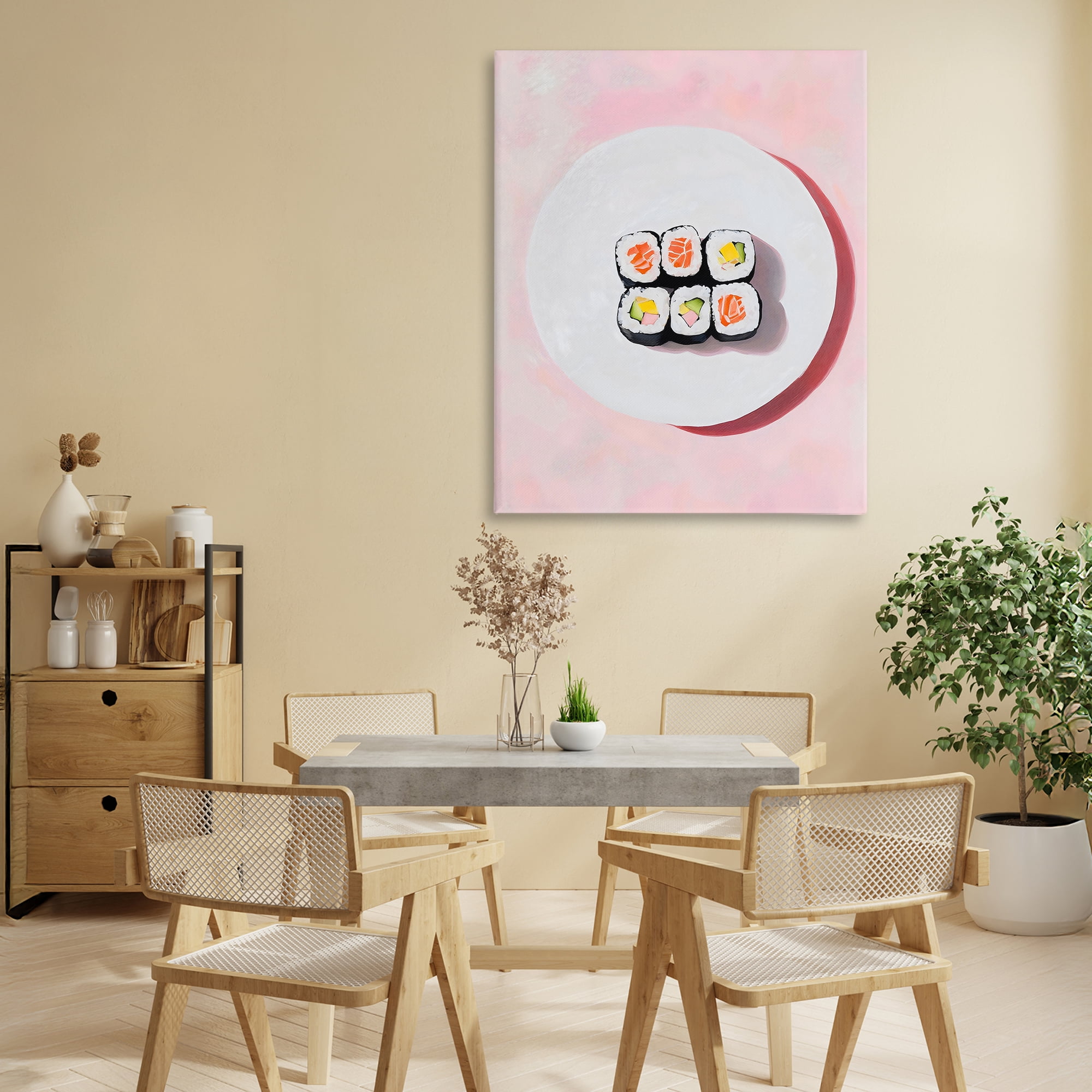 Stupell Industries Sushi Rolls on Plate Canvas Wall Art, design by The Prints Vibe