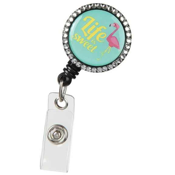 ID Avenue Life Is Sweet Inspirational Saying Retractable ID Badge Reel