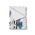 thumbnail image 2 of Romantic Soft Flannel Fleece Throw Blanket, Thank You Note with Rainbow Like Colored Round Made from Hearts Image, Cozy Plush for Indoor and Outdoor Use, 70" x 90", Multicolor, by Ambesonne, 2 of 6