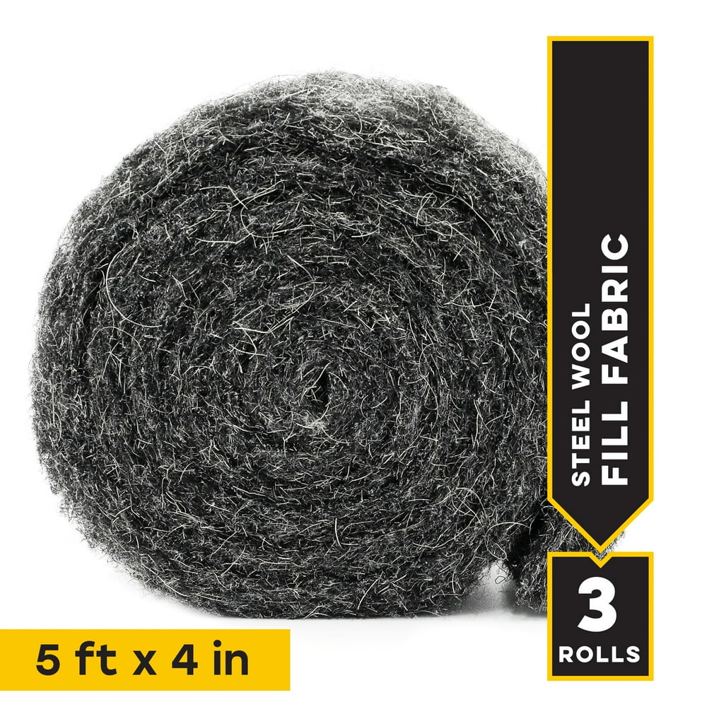 Xcluder Rodent Control Fill Fabric; 3 Rolls of Steel Wool Blend to
