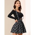 thumbnail image 4 of INSPIRE CHIC Falda De Tela Escocesa Gótica Para Mujer Faldas De Tirantes Desmontables De Cintura Alta Negro XS, 4 of 6