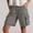 Gray women cargo shorts with pockets a1, variant on Cagogo Women Cargo Shorts Elastic Waist Loose Flowy Casual Solid Regular Fit Summer Beach Lounge Party Shorts with Pockets, Brown 2XL