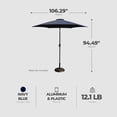 thumbnail image 3 of Open Box Four Seasons Courtyard Rockland 9 Foot Outdoor Patio Market Umbrella, Blue, 3 of 6