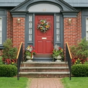 Winado Solid wood & Steel Handrails for Outdoor Steps - Exterior Hand Rails for Outside  Stair Railing Porch 4 Step