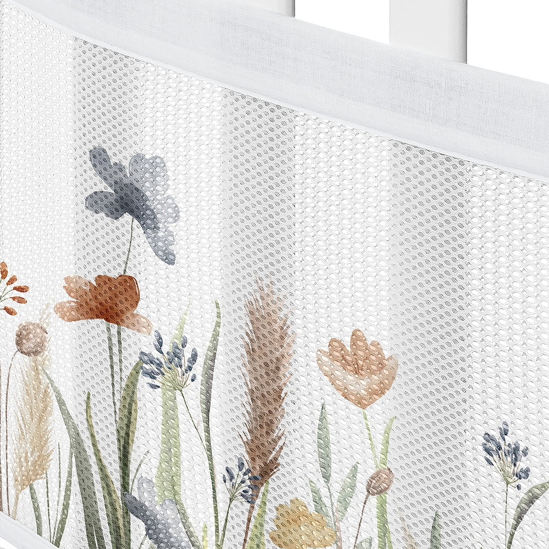 Sweet Jojo Designs + BreathableBaby Watercolor Floral Garden Sage Green Girl Breathable Mesh Crib Liner