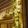 thumbnail image 3 of DEKAXID - Guirnalda de luces solares (10 m, 100 LED/5 m, 50 LED), diseño de hojas de arce, impermeable, para exteriores, lámpara solar navideña para decoración de jardín, 3 of 4