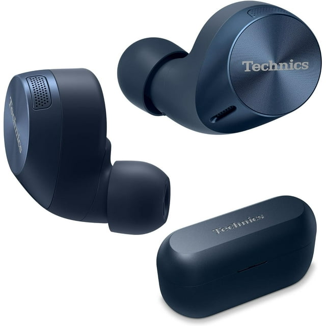 Technics HiFi True Wireless Multipoint Bluetooth Earbuds with Noise Cancelling, 3 Device Multipoint Connectivity, Wireless Charging, Impressive Call Quality, LDAC Compatible (Blue)