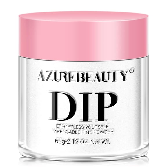 AZUREBEAUTY Dip Powder Clear Color 2Oz/56g, Basic Transparent Acrylic Dipping Powder Crystal French Nail Art Starter Manicure Salon DIY at Home, Odor-Free, Long-Lasting, No Nail Lamp Needed