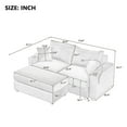 thumbnail image 2 of 72.8" Loveseat Modular Sectional Sofa, Modern Sectional Sofa Couch with Storage Space, Movable Ottoman, 2 USB Ports, 2 Cup Holders and a Phone Holder, Lounge Cloud Couch for Living Room, Beige, 2 of 9