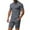 01 Gray, variant on Awdenio Mens Summer Beach 2 Piece Outfits Casual Vacation Cotton Linen Matching Set Short Sleeve Shirt and Shorts